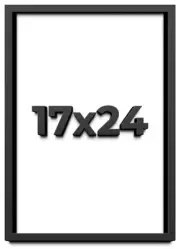 17x24 Shadow Box Frame Black | 1 inches Deep Real Wood Contemporary Shadowbox Di