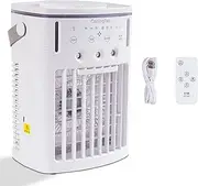 [INCAFLINT] Small Portable Air Conditioners, Mini Ac Unit with 1000ML Water Tank, 3 Spray Ports, 3 Wind Speeds, 3 Timers, 7 Kinds of Colorful Lights, Cooling Fans for Bedroom Camping Car