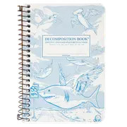 Decomposition Book Spiral Notebook Ruled Pocket Flying Sharks