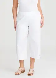 [TS] Taking Shape Director Wide Crop Pant Size 22 in White, Cotton - Plus Size Women's Clothing White