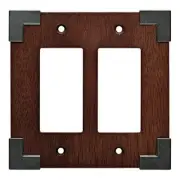 Brainerd W27037-CHS Rowland Charcoal Ebony & Soft Iron Double GFCI Wall Plate