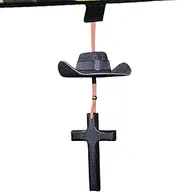 Cowboy Car Accessories - Cowboy Hat Car Mirror Hanger Rearview Pendant - Cute Decor Automotive Accessories, Oxford Cloth Miniature Pendant for Backpack, Vehicle, Home Decorations