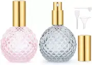 Segbeauty Travel Perfume Refillable Bottle, 2 PCS 100ml Clear Perfume Atomizer,