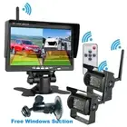 2x Wireless Reversing Camera for Bus Truck 7" Quad Split Monitor Screen 12V-24V