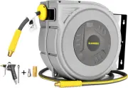 Enclosed Retractable Air Hose Reel, 3/8 in X 80 Ft Hybrid Hose Air Compressor Ho