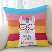 Funny Llama Unicorn Cushion Cover