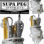 SUPA PEG Heavy Duty Corner Runner Double Tent Pole Guy Ropes and Spring