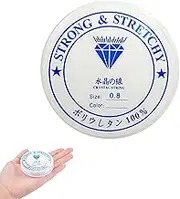 Elastic String for Bracelets Premium Elastic Stretch Thread Transparent Beading String with Needles. Elastic stringelastic，Perfect for Jewelry Making-0.8