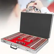 Optical Trial Lens Set Optometry Kit, 266 PCS Optical Trial Lens Set Optometry Kit Metal Rim Aluminium Case Kit Set with Optometry Test Trial Frame