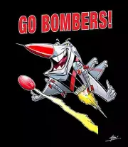 Essendon Bombers Mascot Caricature Flannel Fleece Blanket. AFL- HarvTime Art