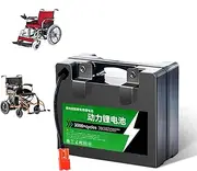 24 Volt Electric Wheelchair Battery 24V 12Ah 18Ah 24Ah 30Ah Ebike Lithium Battery Pack Large Capacity Replacement Li-ion Battery with Charger 24v 18ah(24V 12Ah)