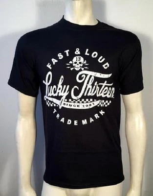 LUCKY 13 FAST & LOUD RACE CAR GREASE GAS TATTOO BIKER SKULL ROCK T SHIRT S-4XL