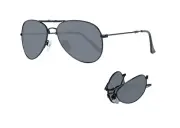 AVIATOR Sunglasses • AVGSR 635BKS • 100% UVA UVB • Foldable Full Rim • 59•49•145