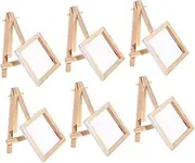 6 Sets Mini Painting Easel Delicate Canvas Easels DIY Art Projects Painting Includes Frames