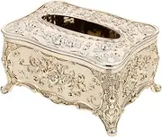 STOBAZA European Style Acrylic Tissue Box Holder Cover Luxurious and Vintage Tissue Holders Paper Holder Napkin Holder for Home, Bathroom, Bedroom, Office, Hotel and Restaurant