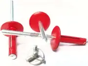 Red Exploding Pop Rivets 3/16" Tri-Fold Large Head Aluminum Mandrel .040 - .354