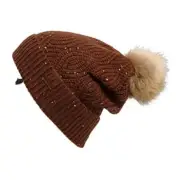 Hatsandscarf Exclusives Unisex Solid Ribbed A Brioche Cable Pattern-coffee