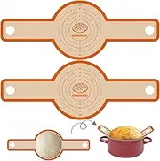 2 Pcs Silicone Bread Sling for Dutch Oven Liners Bread Baking Mat Set Non-Stick & Heat Resistant Reusable Bread Making Tools for Transfer Sourdough Bread (Orange), MSL12