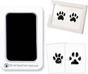 QZKJQDD Pet Paw Print Kit for Dogs and Cats, Paw Print Kit for Dogs & Cats, Inkless Dog Paw Print Kit, Pet Ink Pad Paw Print, Baby Footprint Kit & Handprint Kit 1Ink Pads, 2 Printed Cards