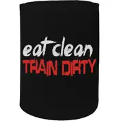 Alcohol Stubby Holder - Eat Clean Gym Bodybuilding - Funny Novelty Birthday Gift Joke Beer Can Bottle