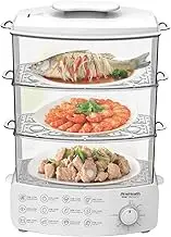 Household Three-Layer Electric Steam Cooker, Multi-Function Steamed Vegetable Heating Breakfast Machine Closed Electric Steamer,3F