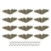 Metal Box Corner Protectors Edge Guard Protector 27x27x13mm Bronze Tone 12pcs