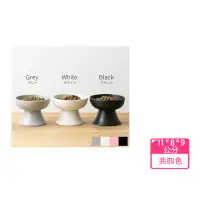 在飛比找momo購物網優惠-【寵物陶瓷碗】日式高腳陶瓷碗 黑色水碗 陶瓷水碗(寵物飼料碗