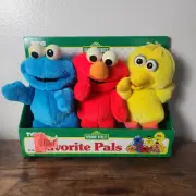 New 3 Sesame Street Plush 1996 Tyco Big Bird, Elmo, Cookie Monster