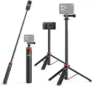 Extendable Selfie Stick Tripod for GoPro Max Hero 10 9 8 7 6 5 4, DJI Osmo Action, Insta 360 One R and More Action Camera（50.7''）