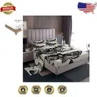 King Size Gothic Skull Vintage 4-Piece Microfiber Bed Sheet Set - Grey Black