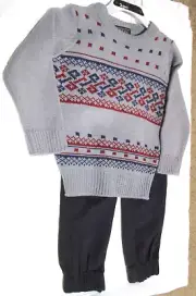 RETRO STITCH Boy's Sweater & Pant Set-Sz 2T-NWT-ret 48.00-Navy pants/gray sweate