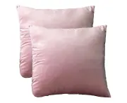 2Pcs Pillowcase Solid Color Smooth Surface Flannel European Style Throw Pillow Cover for Daily Life - Light Pink