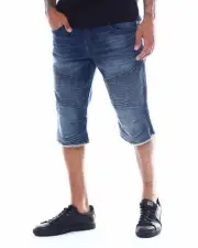 True Religion Men's Geno Moto Slim Fit Denim Jean Shorts in Blue Stream