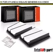 2x Engine Air Filter for Hyundai Equus 11-16 Genesis 09-14 Kia K900 15-17 Front (for: Kia)