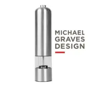 Michael Graves Stainless Electric Automatic Pepper Mills Salt Grinder Silver NEW