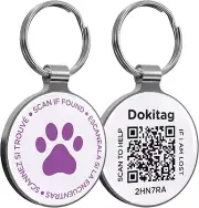 QR Code Dog Tag, QR Code Pet ID Tag, Dog ID Tag, Pet Online Profile - Scan QR Re