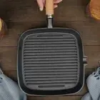Grill Pan for Stove Tops Induction Compatible Nonstick Square Griddle Pan