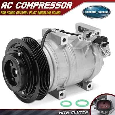 A/C AC Compressor w/ 10SR17C Style for Honda Pilot Odyssey Ridgeline Acura MDX