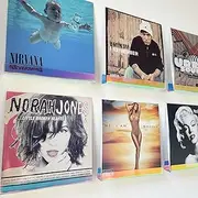 OrigoDeco Vinyl Record Wall Mount, 12 Inch Iridescent Acrylic Wall Art, No Wall Damage, Floating Shelves for Vinyl Records, Books, Funko Pop Figures, Nail Polish (0.65 LB, Pack of 2)