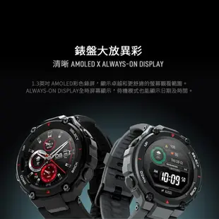 【H.Y SPORT】Amazfit 米動T-Rex軍規智能手錶-黑/軍綠/迷彩/卡其色