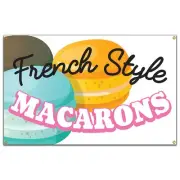 Macarons Banner Concession Stand Food Truck Single Sided