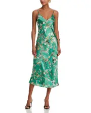 L'Agence Seridie Silk Midi Slip Dress
