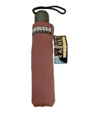 RAINES CLASSIC Folding Compact Umbrella with Slip Cover sure-grip handle New C