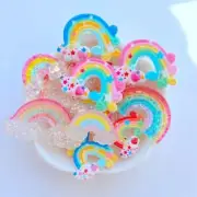 10pcs Mixed Charm Rainbow Resin Cabochon Flatback For Slime Nail Decoration