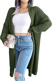 [Generic] Women's Casual Knit Jacket - Classic Cream Color with Open Front & Perfect for Spring Layering