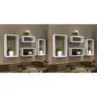 8x Wall Cube Shelves White Hanging Storage Display Rack Home Organiser vidaXL