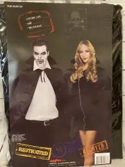 Halloween Vampire Cape Costume Magician Black 56" Adult One Size Super hero NEW