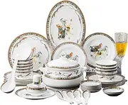 60-Piece Dinnerware Set, China Ceramic Dinner Set, Kitchen Dinnerware Ceramic Crockery Set, Dinner Service Set for 10, Household Gifts Meeting Porcelain Set