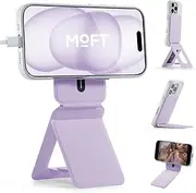 MOFT Phone Tripod Stand Compatible with iPhone 16/15/14/13/12 Series, Angle Adjustment & Strong Magnets MOVAS Vegan Leather Invisible Selfie Stick Tripod, Peony