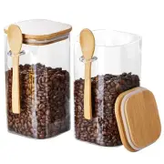 Glass Jars with Airtight Lids and Spoons, 2Pcs Overnight Oats Containers with...